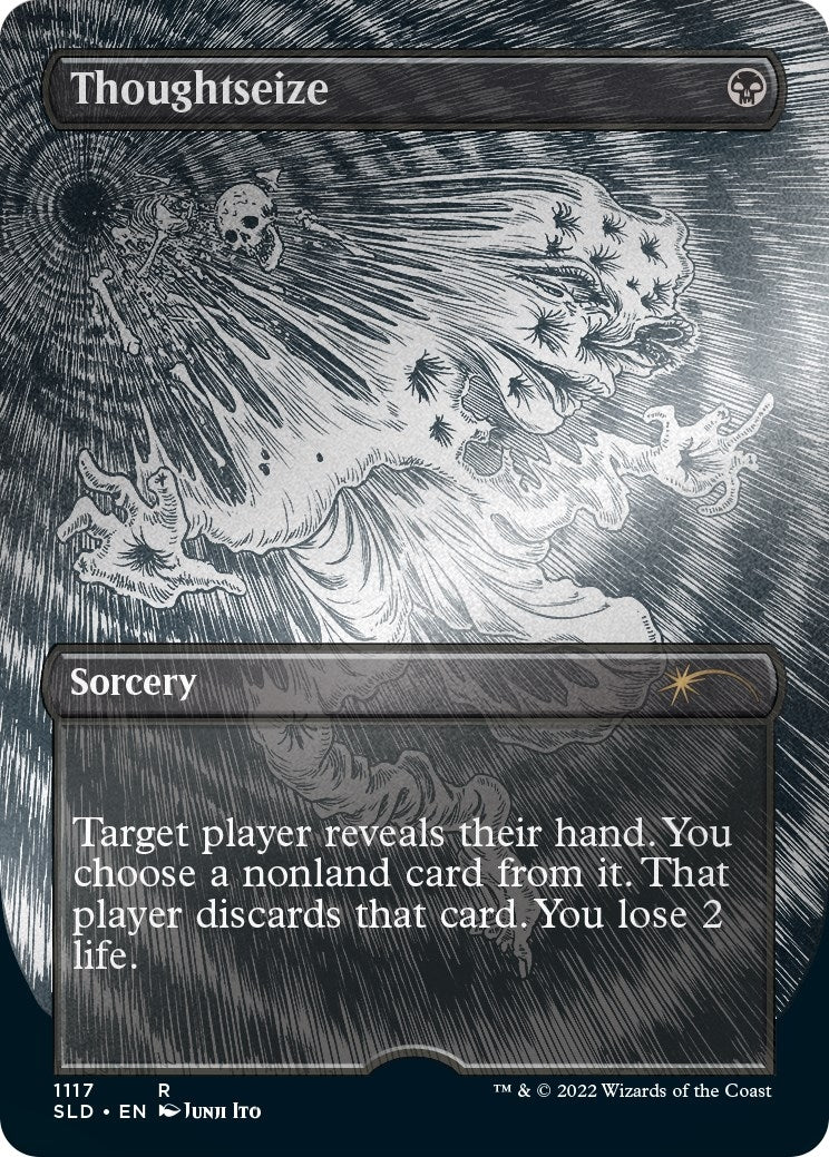 Thoughtseize (Borderless) (Foil Etched) (1117) (SLD)