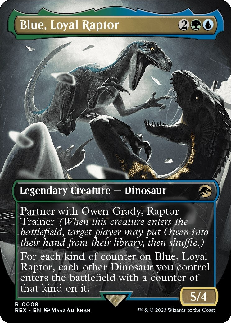 Blue, Loyal Raptor (Borderless) (8) (REX)