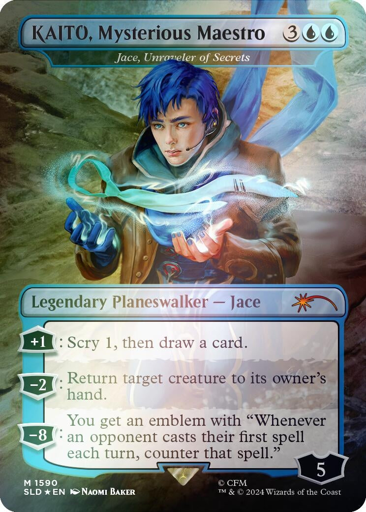KAITO, Mysterious Maestro - Jace, Unraveler of Secrets (Rainbow Foil) (1590) (SLD)