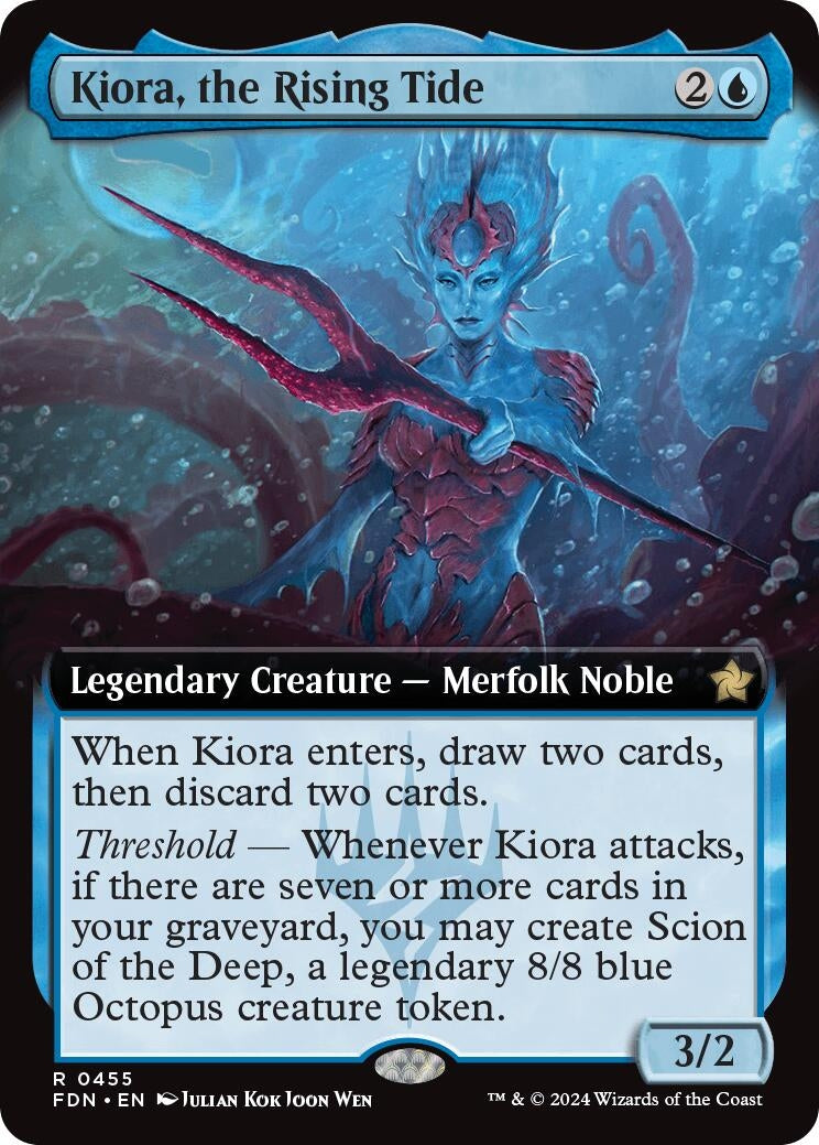 Kiora, the Rising Tide (Extended Art) (455) (FDN)