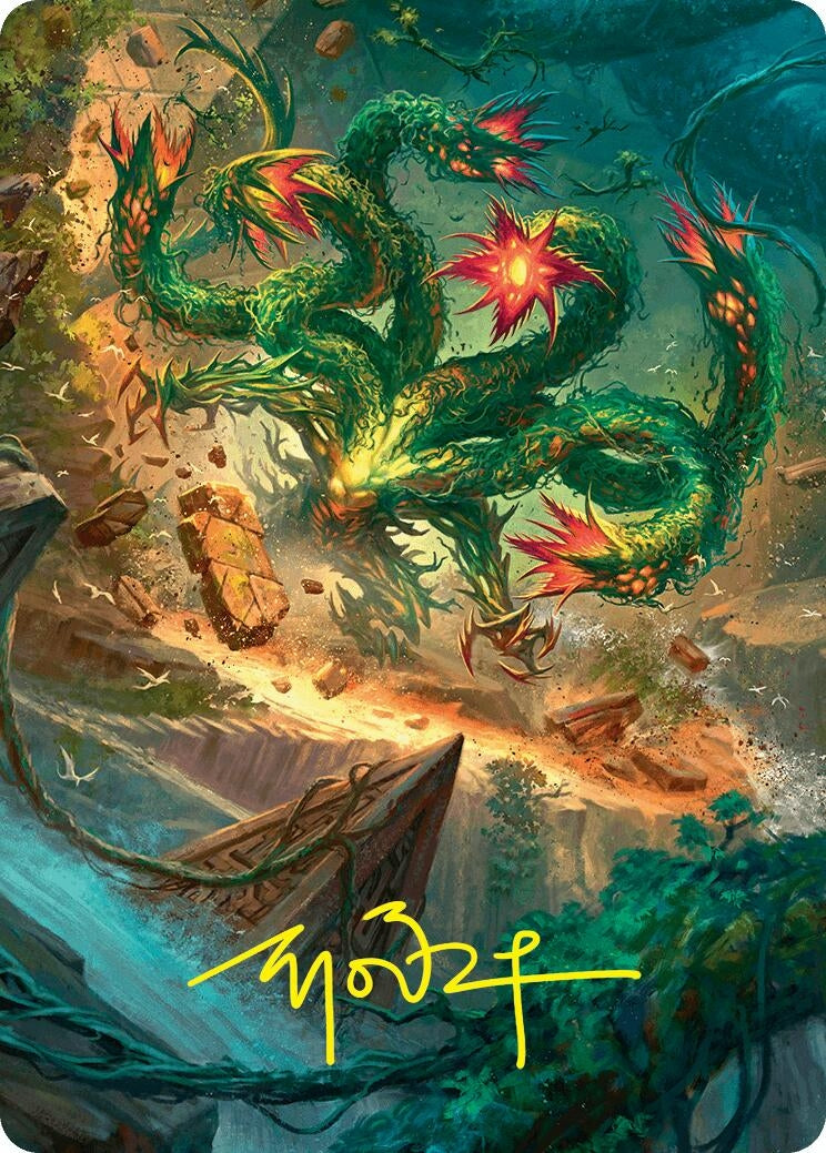 Image for Mossborn Hydra Art Card (42/54) (Gold-Stamped Signature) (42) - Magic: The Gathering