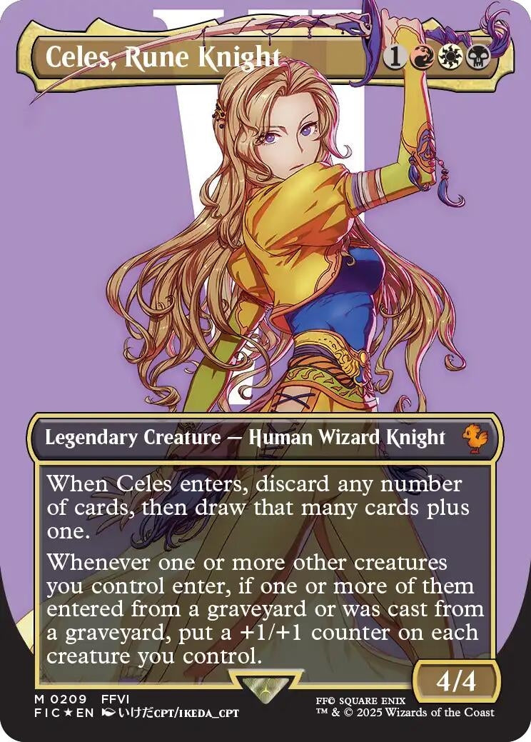 Celes, Rune Knight (Borderless) (Surge Foil) (209) (FIC)
