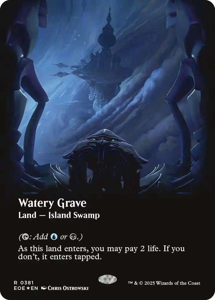 Watery Grave (Borderless) (Galaxy Foil) (381) (EOE)