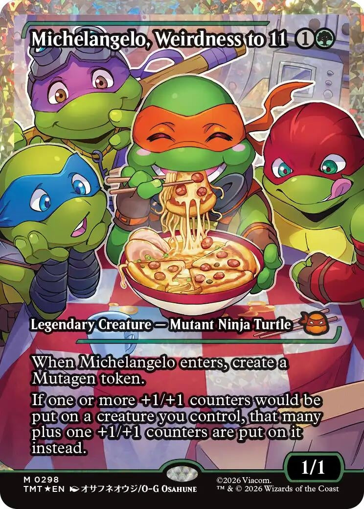 Michelangelo, Weirdness to 11 (Showcase) (Fracture Foil) (298) (TMT)