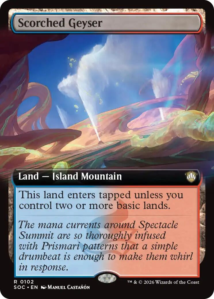 Scorched Geyser (Extended Art) (102) (SOC)