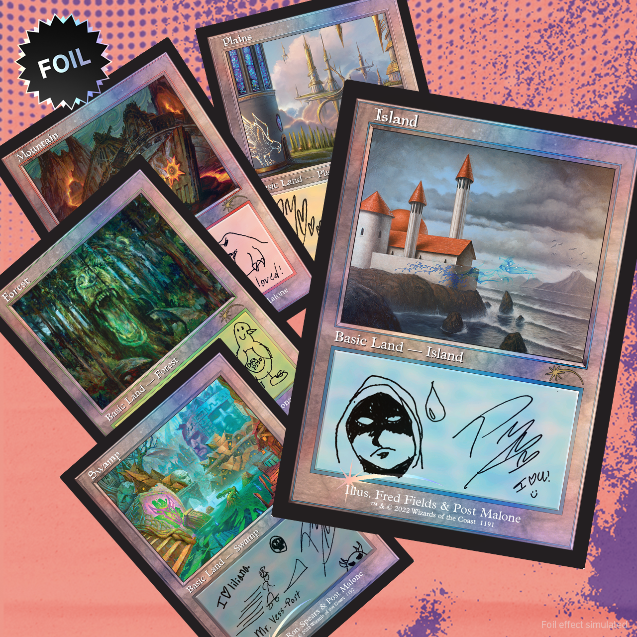 Secret Lair: Drop Series - Secret Lair x Post Malone (The Lands - Foil Edition)
