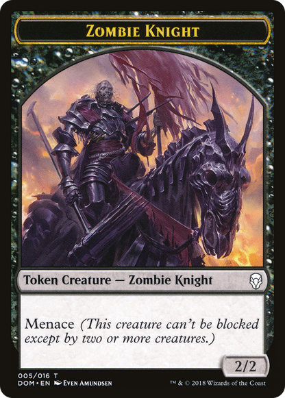 Zombie Knight Token [Dominaria Tokens]