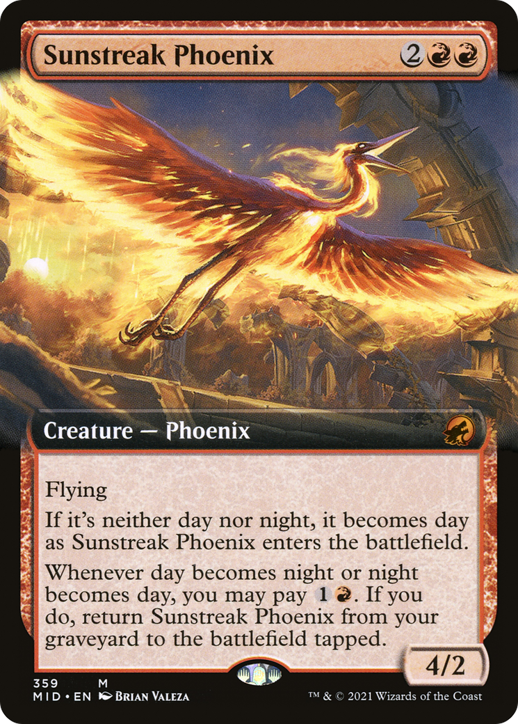 Sunstreak Phoenix (Extended Art) [Innistrad: Midnight Hunt]