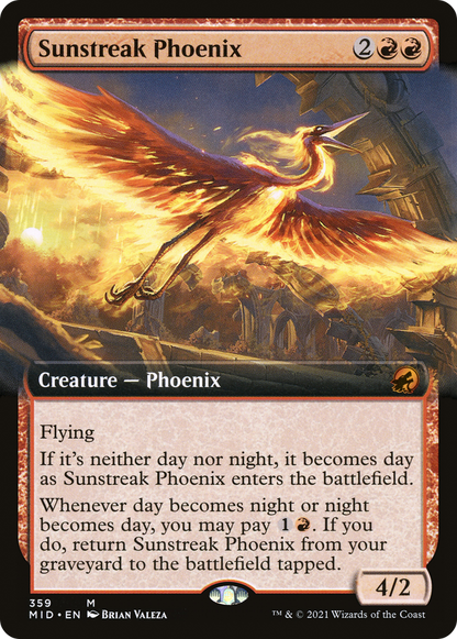 Sunstreak Phoenix (Extended Art) [Innistrad: Midnight Hunt]