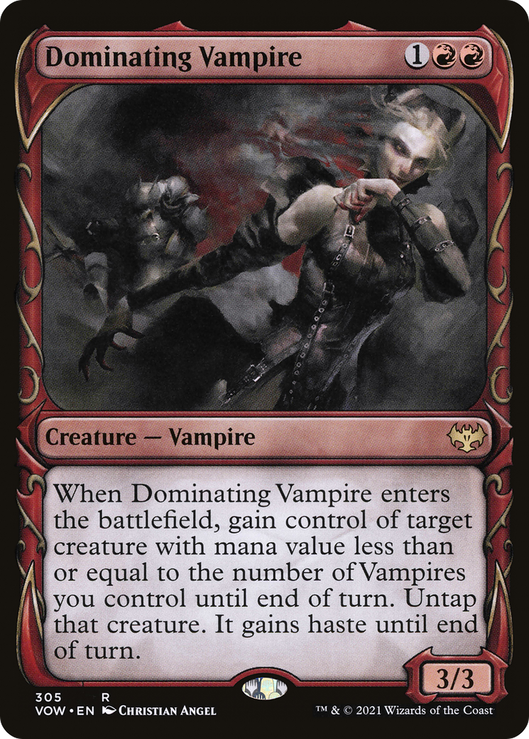 Dominating Vampire (Showcase Fang Frame) [Innistrad: Crimson Vow]