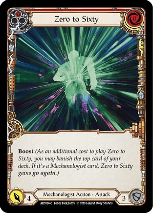 Zero to Sixty (Red) [U-ARC026] (Arcane Rising Unlimited)  Unlimited Rainbow Foil