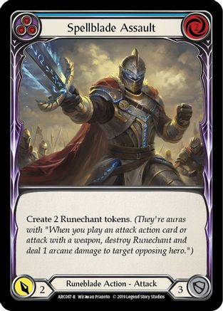 Spellblade Assault (Blue) [ARC087-R] (Arcane Rising)  1st Edition Rainbow Foil