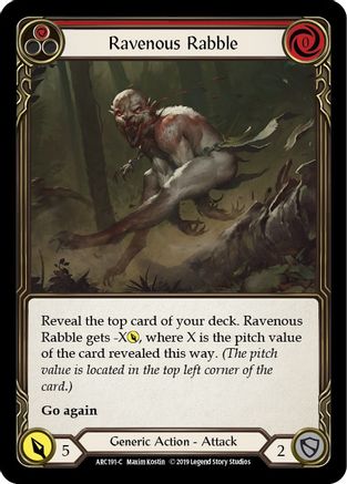 Ravenous Rabble (Red) [ARC191-C] (Arcane Rising)  1st Edition Rainbow Foil