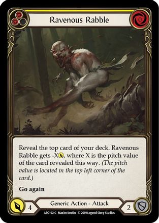 Ravenous Rabble (Yellow) [ARC192-C] (Arcane Rising)  1st Edition Normal