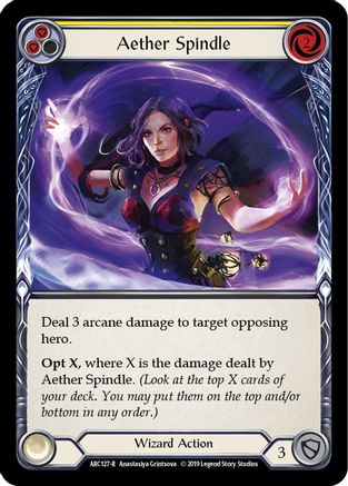 Aether Spindle (Yellow) [ARC127-R] (Arcane Rising)  1st Edition Rainbow Foil