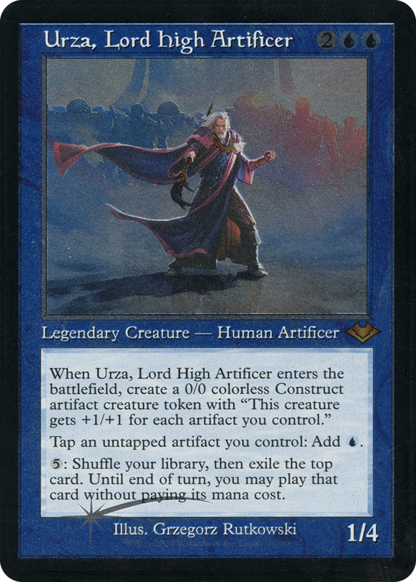 Urza, Lord High Artificer (Retro Frame) (Foil Etched) (11) (MH1)