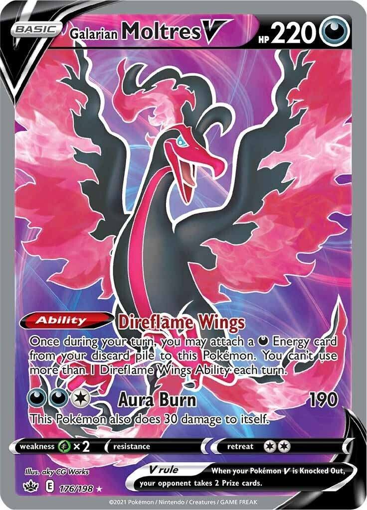 Galarian Moltres V (Full Art) (176/198) (SWSH06)