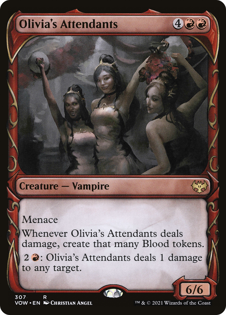 Olivia's Attendants (Showcase Fang Frame) [Innistrad: Crimson Vow]