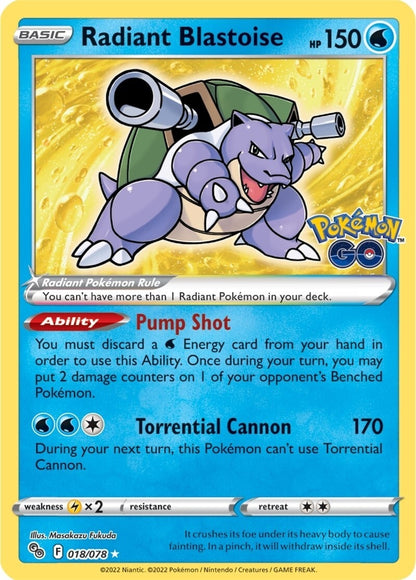Radiant Blastoise (018/078) (PGO)