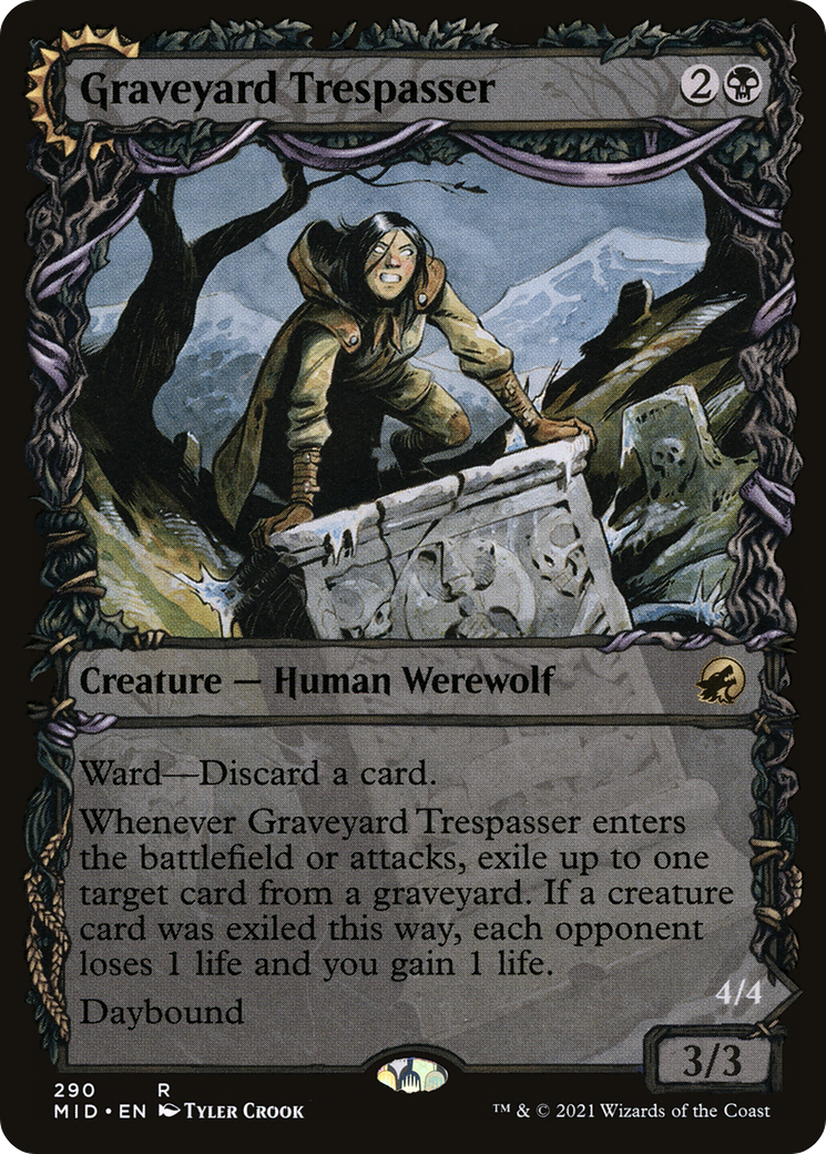 Graveyard Trespasser // Graveyard Glutton (Showcase Equinox) [Innistrad: Midnight Hunt]