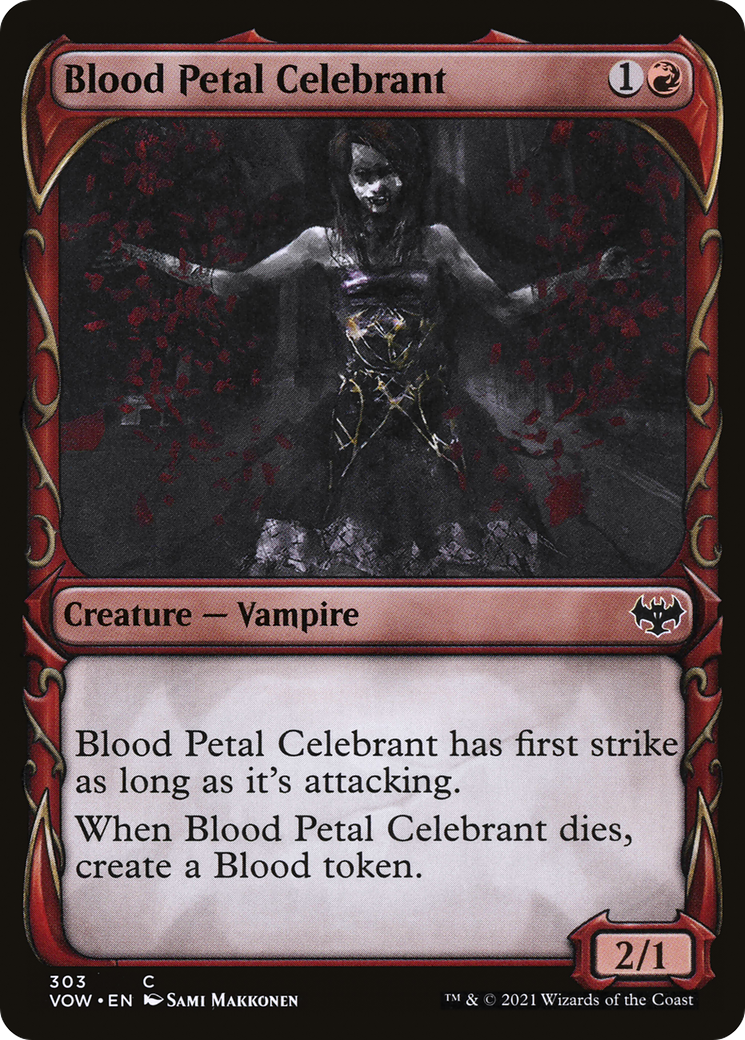 Blood Petal Celebrant (Showcase Fang Frame) [Innistrad: Crimson Vow]