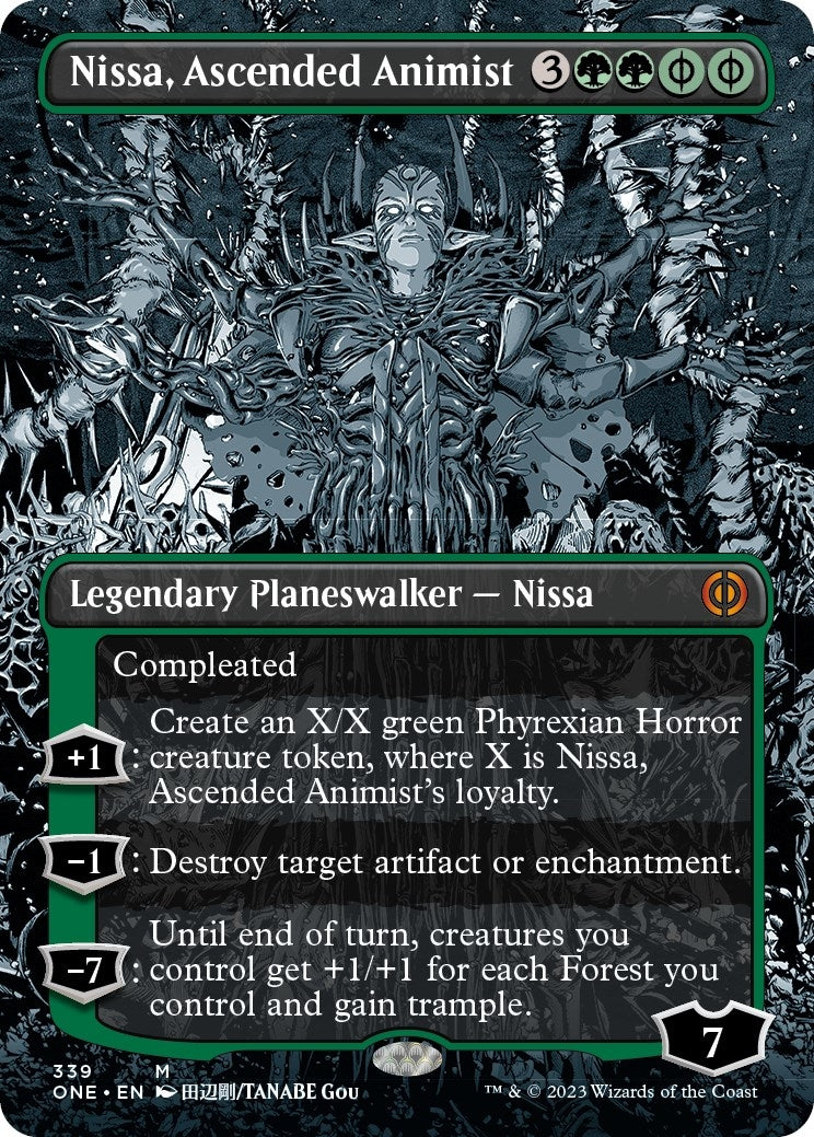 Nissa, Ascended Animist (Borderless) (339) (ONE)