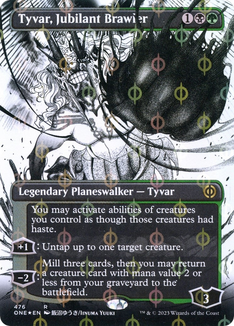 Tyvar, Jubilant Brawler (Borderless) (Step-and-Compleat Foil) (476) (ONE)