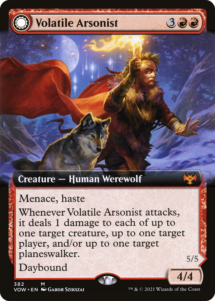 Volatile Arsonist // Dire-Strain Anarchist (Extended Art) [Innistrad: Crimson Vow]