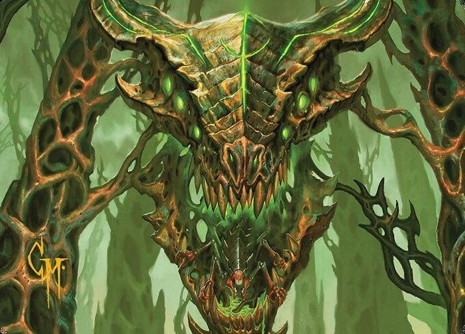 Image for Colossal Dreadmask Art Card (Gold-Stamped Signature) (8) - Magic: The Gathering