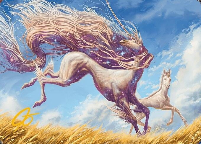 Image for Nyxborn Unicorn Art Card (Gold-Stamped Signature) (1) - Magic: The Gathering