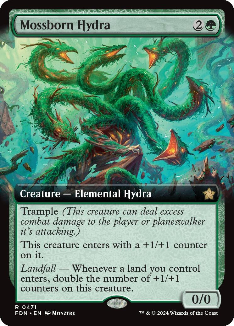 Mossborn Hydra (Extended Art) (471) (FDN)
