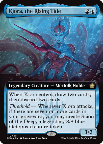 Kiora, the Rising Tide (Extended Art) (455) (FDN)