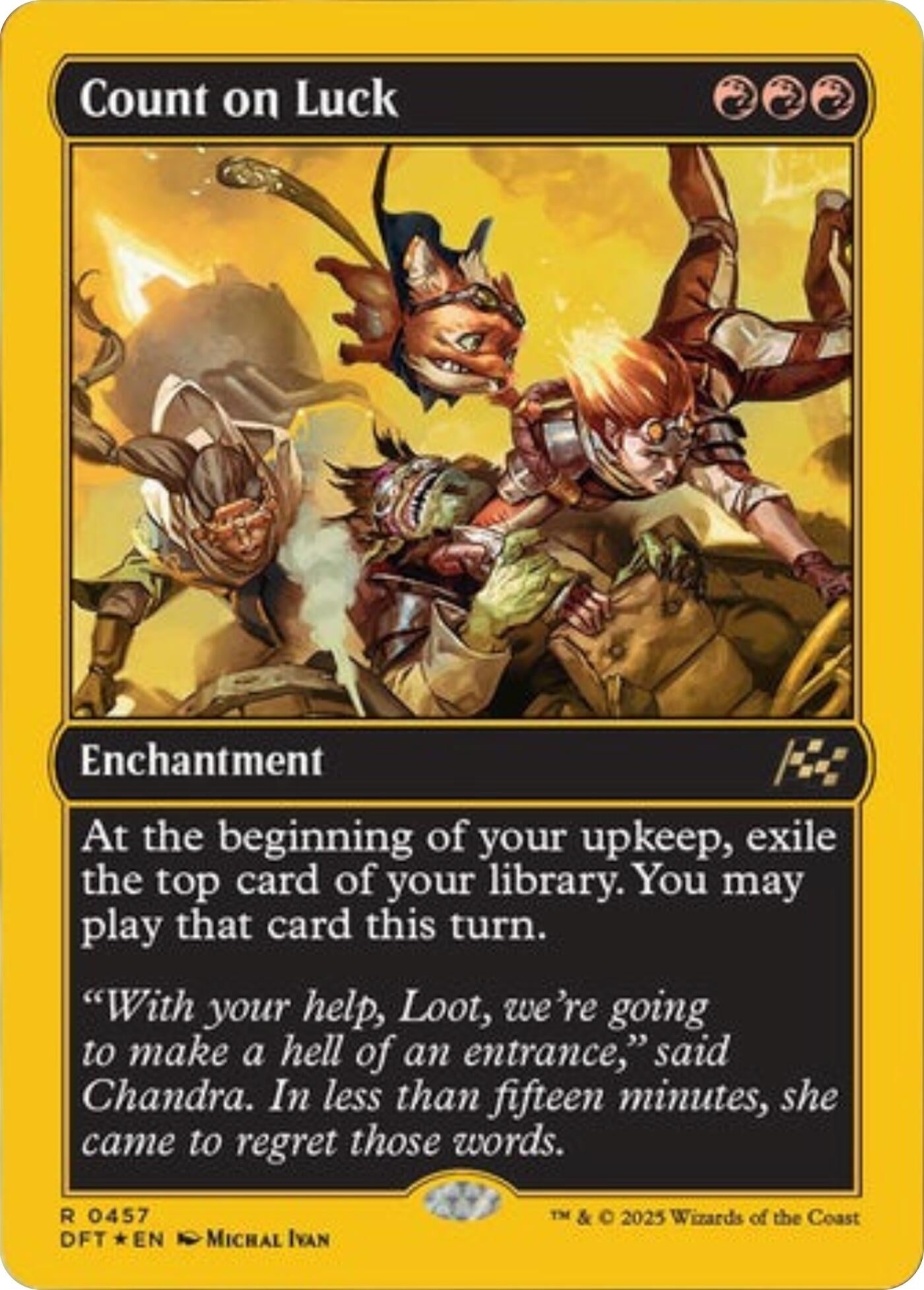 Image for Count on Luck (First-Place Foil) (457) - Magic: The Gathering