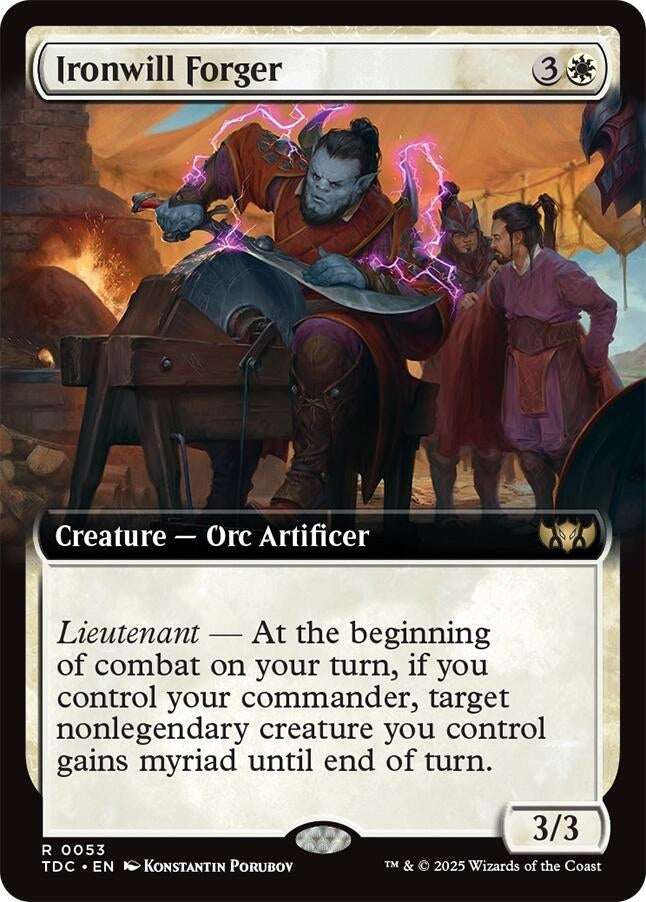 Image for Ironwill Forger (Extended Art) (53) (TDC) - Magic: The Gathering