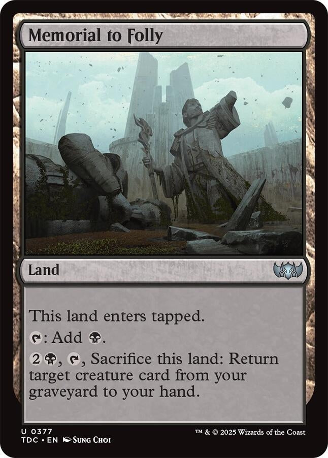 Image for Memorial to Folly (377) (TDC) - Magic: The Gathering