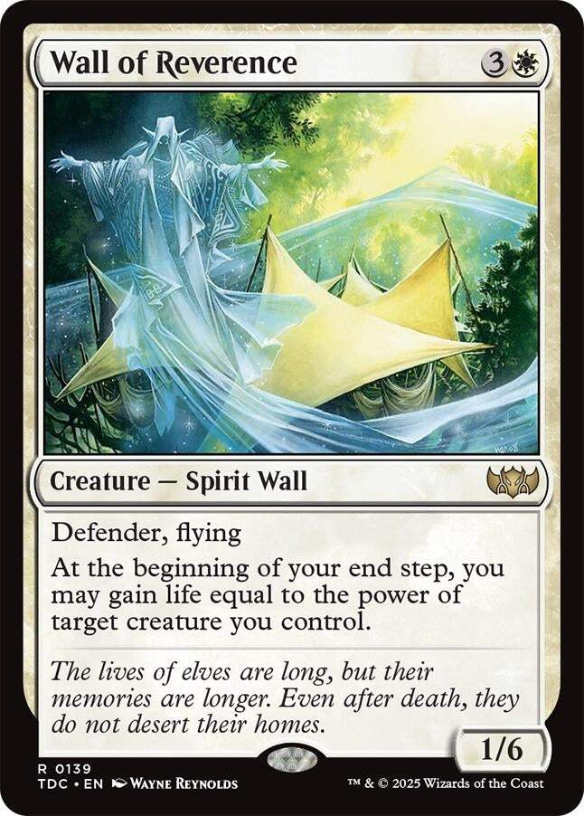 Image for Wall of Reverence (139) (TDC) - Magic: The Gathering
