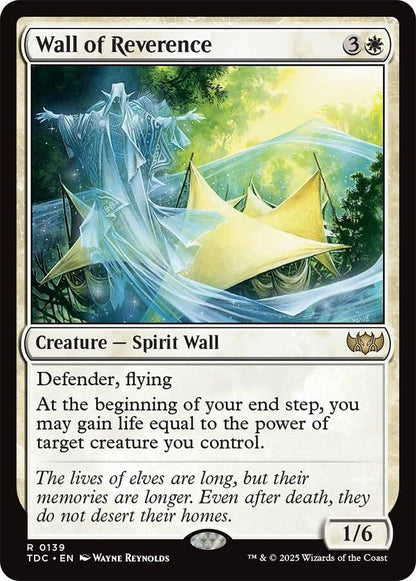 Image for Wall of Reverence (139) (TDC) - Magic: The Gathering