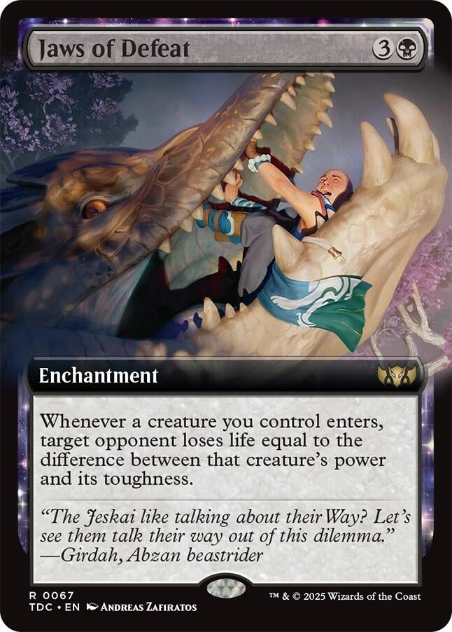 Image for Jaws of Defeat (Extended Art) (67) (TDC) - Magic: The Gathering
