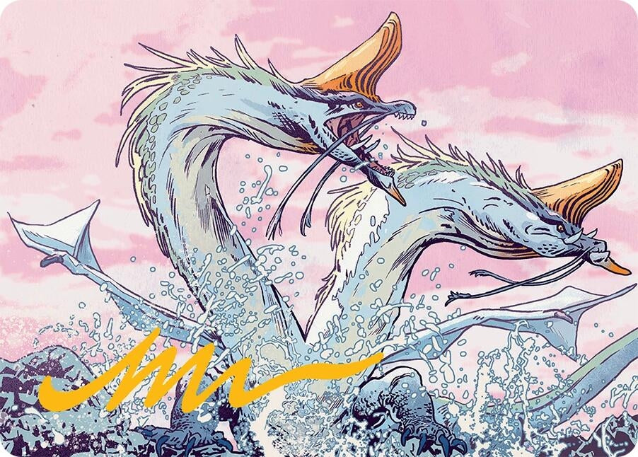 Image for Twinmaw Stormbrood Art Card (39/54) (Gold-Stamped Signature) (39) - Magic: The Gathering