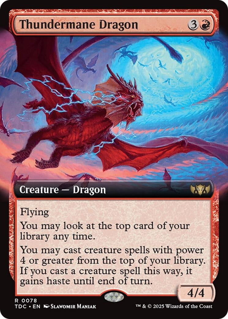 Image for Thundermane Dragon (Extended Art) (78) (TDC) - Magic: The Gathering