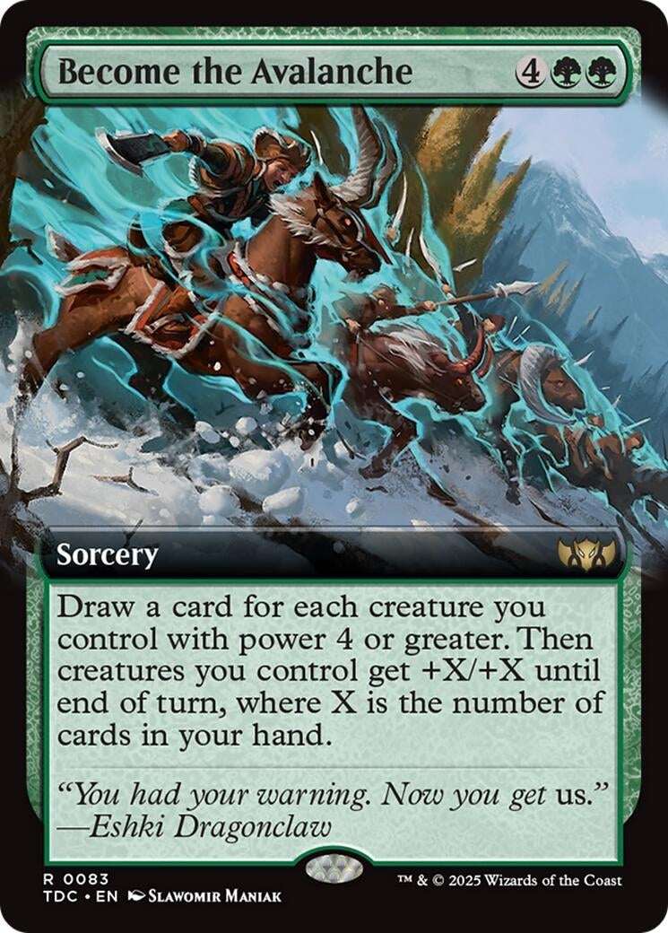 Image for Become the Avalanche (Extended Art) (83) (TDC) - Magic: The Gathering