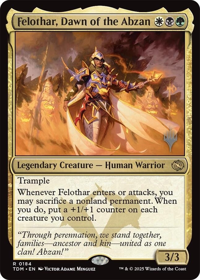 Image for Felothar, Dawn of the Abzan (184) (PPTDM) - Magic: The Gathering