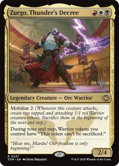 Image for Zurgo, Thunder's Decree (237) (PPTDM) - Magic: The Gathering