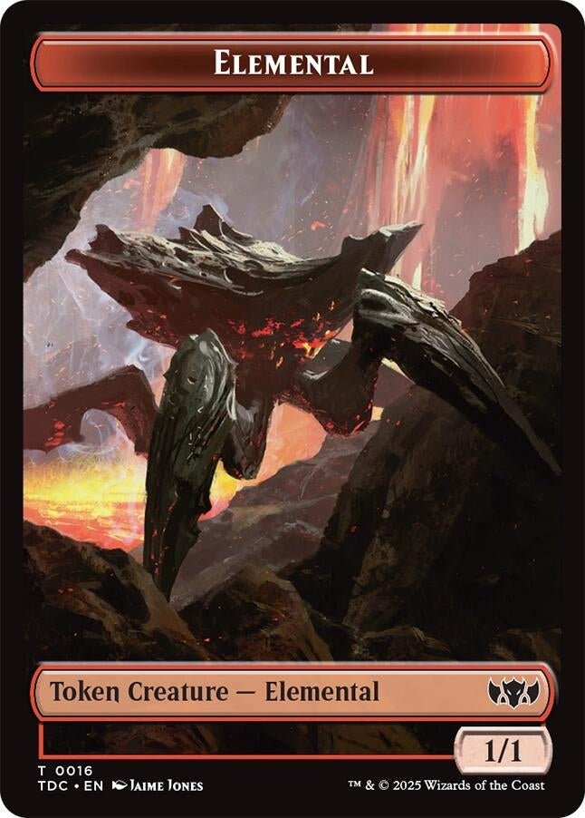 Image for Elemental (0016) // Gold Double-Sided Token (16 // 29) (TDC) - Magic: The Gathering