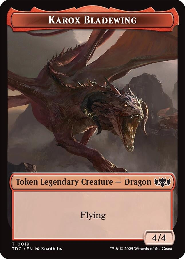 Image for Karox Bladewing // Copy Double-Sided Token (19 // 1) (TDC) - Magic: The Gathering