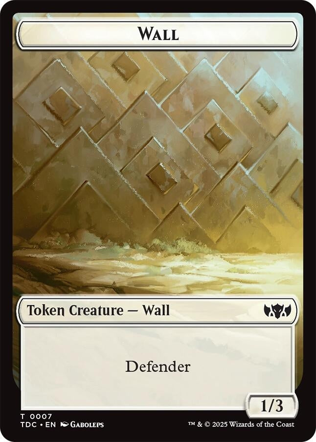 Image for Wall // Spider Double-Sided Token (7 // 25) (TDC) - Magic: The Gathering