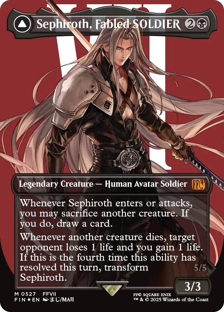 Sephiroth, Fabled SOLDIER (Borderless) (Surge Foil) (527) (FIN)