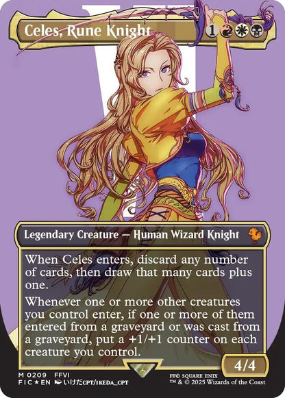 Celes, Rune Knight (Borderless) (Surge Foil) (209) (FIC)