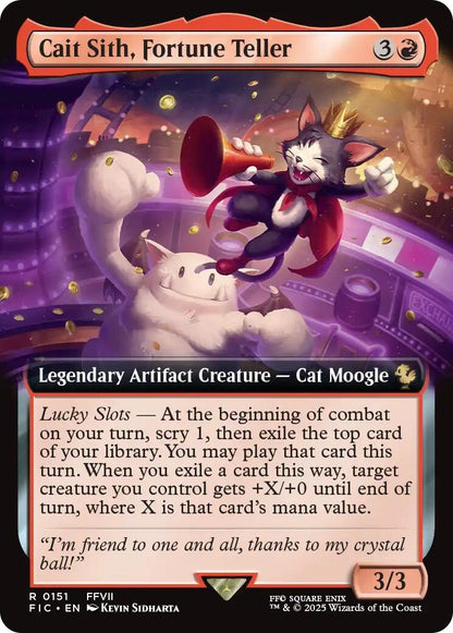 Image for Cait Sith, Fortune Teller (Extended Art) (151) (FIC) - Magic: The Gathering