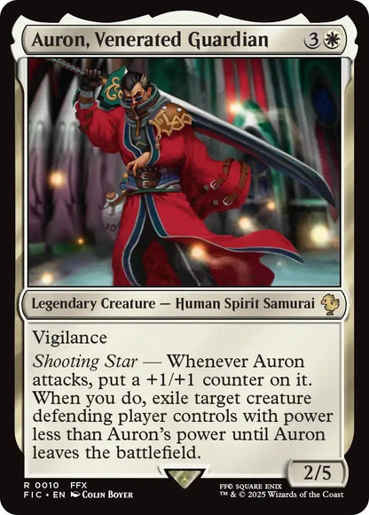 Image for Auron, Venerated Guardian (Surge Foil) (10) (FIC) - Magic: The Gathering